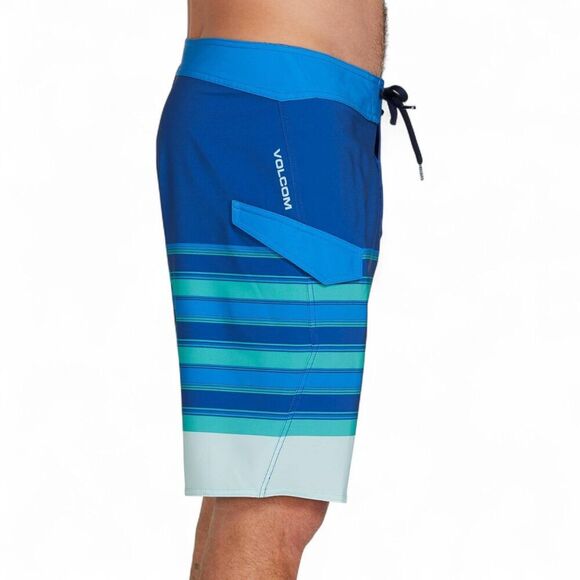NWT Volcom Men's Lido Liney Mod-Tech Boardshorts Striped Deep Water Size 38 - Picture 3 of 12